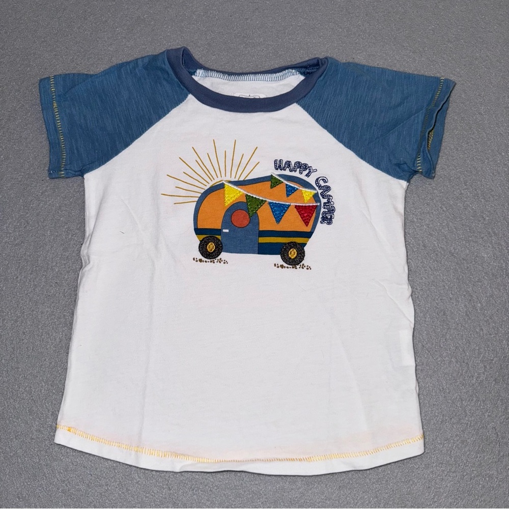Mud Pie Boy's Happy Camper Short Sleeve Tee